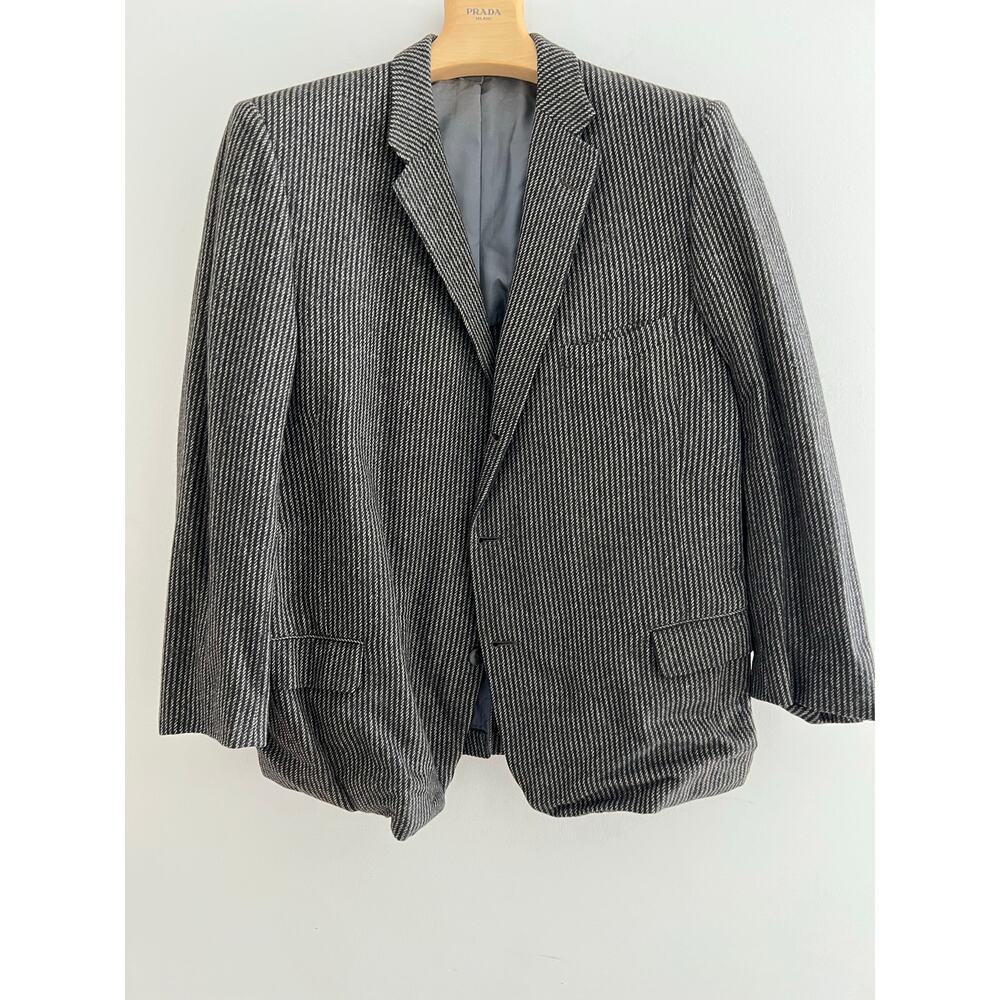 Vintage Bernhard Altmann Cashmere Blazer Gray Pinstripes Size 44 JP
